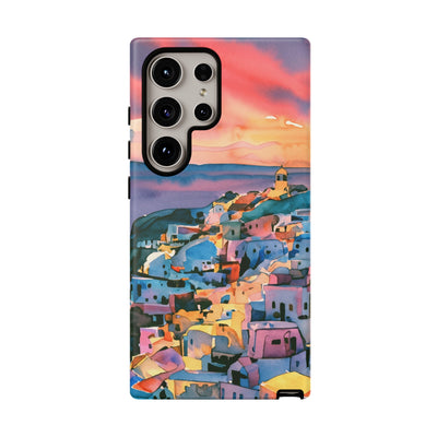 Impact Resistant, Greek Sunset, Cute Phone Cases for Samsung S24, S23, S22, S21, IPhone 15 pro Iphone 14 pro Iphone 13 IPhone 12 Iphone 11