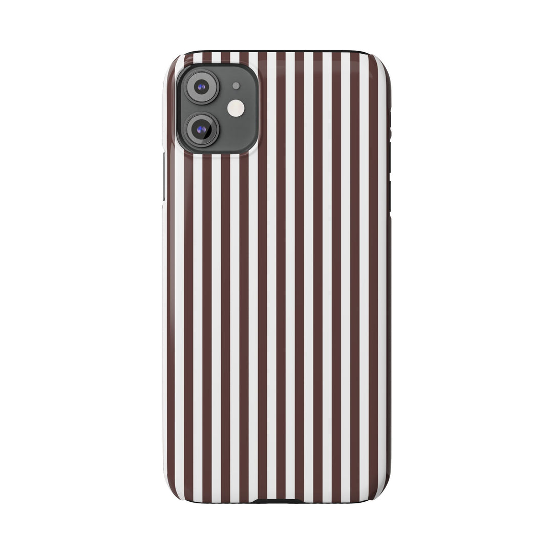 Slim Carriage Brown Striped Cute Phone Case for Iphone 16 - | iPhone 15 Pro Max Case | iPhone 14 Case Iphone 13 12 11 10 9 8 7 Gift for Her - Studio40ParkLane