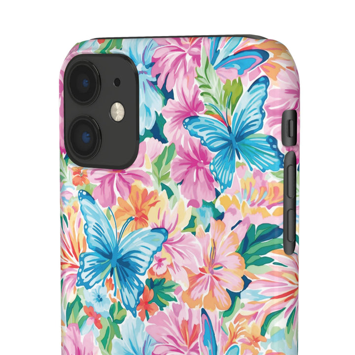Sleek Snap Butterflies Flowers Cute Phone Case for iPhone 16 15 14 13 12 11 X Xs Max Xr Pro Plus Samsung Galaxy S24 S23 S22 S21 S20 Ultra