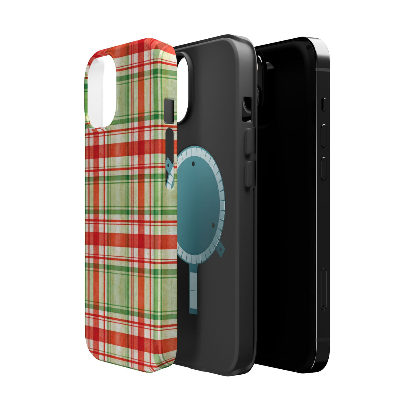 Aesthetic Tough Magsafe Red Green Checkered Phone Case - For iPhone 17 Pro Max iPhone 16 Pro iPhone 15 Iphone 14 Plus 13 Pro 12 11 10 - Studio40ParkLane