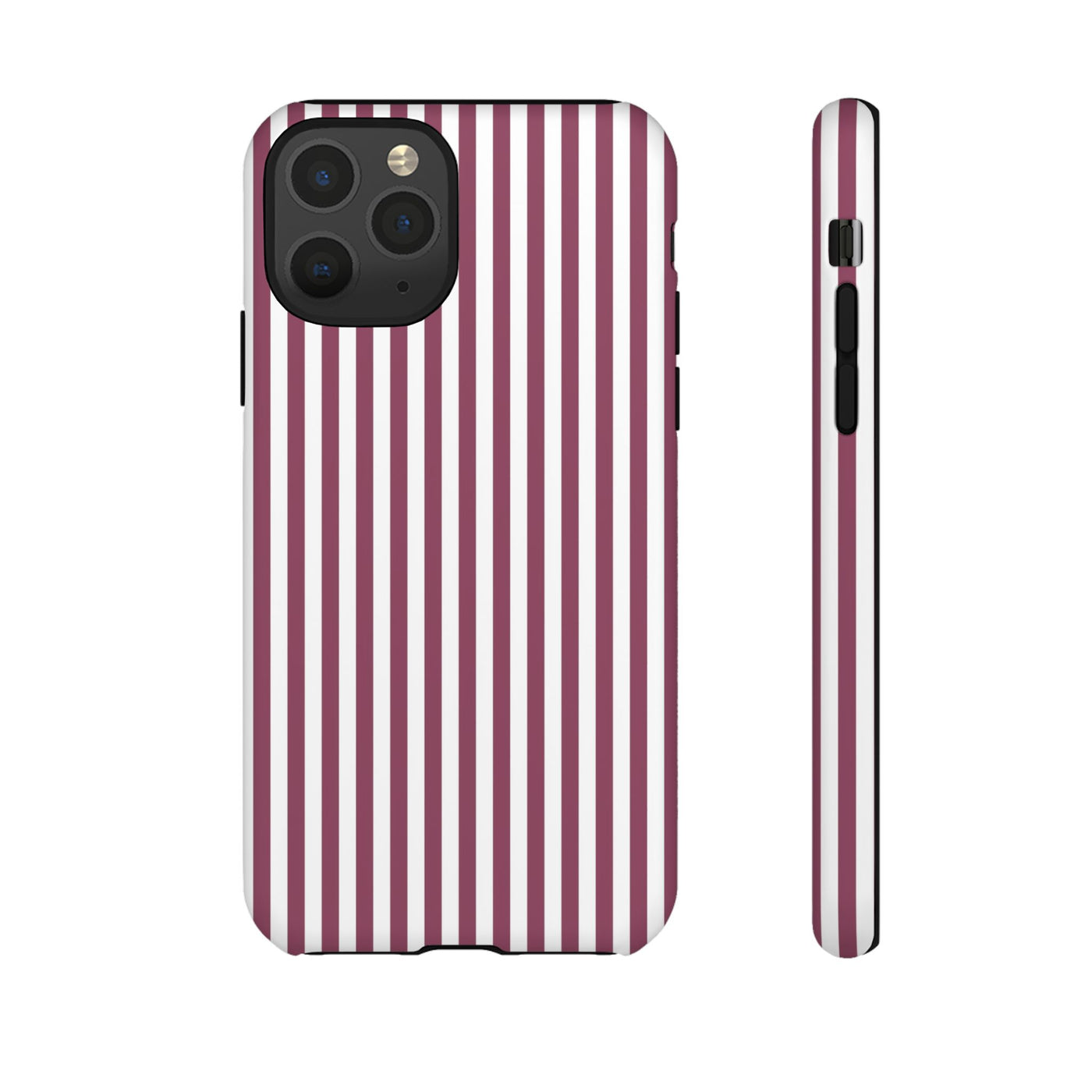 Tough Premium Old Claret Stripes Phone Case Gift for Her - For Apple iPhone 16 Pro Max 16e iPhone 15 Pro iPhone Iphone 14 Plus 13 Pro 12 SE XR - Studio40ParkLane