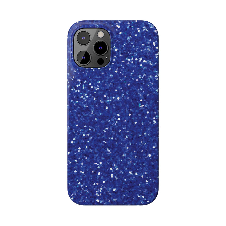 Slim Blue Muted Faux Play on Glitter Effect Cute Phone Cases for Iphone 16 Pro Max | iPhone 15 Case | iPhone 15 Pro Max Case, Iphone 14, Iphone 14 Pro Max, Iphone 13 12 11 8 7 - Studio40ParkLane