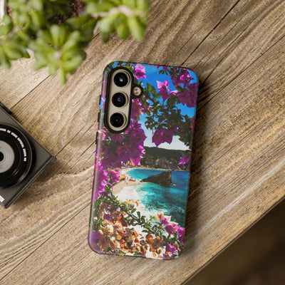 Impact Resistant, Bougainvillea Seaview, Cute Phone Cases for Samsung S24, S23, S22, S21, IPhone 15 pro Iphone 14 pro Iphone 13 IPhone 12 Iphone 11