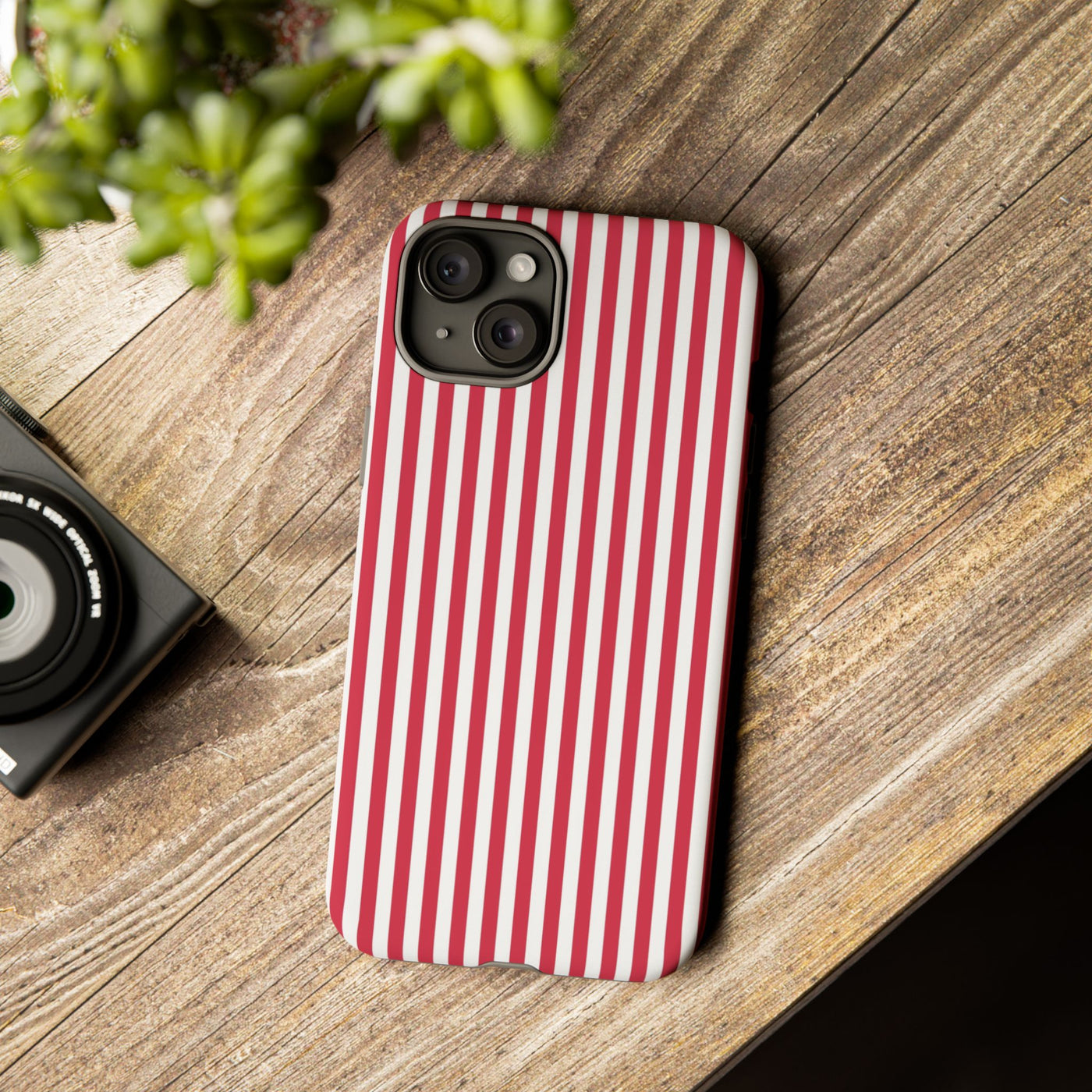 Tough Premium Winterberry Stripes Phone Case Gift for Her - For Apple iPhone 16 Pro Max 16e iPhone 15 Pro iPhone Iphone 14 Plus 13 Pro 12 SE XR - Studio40ParkLane