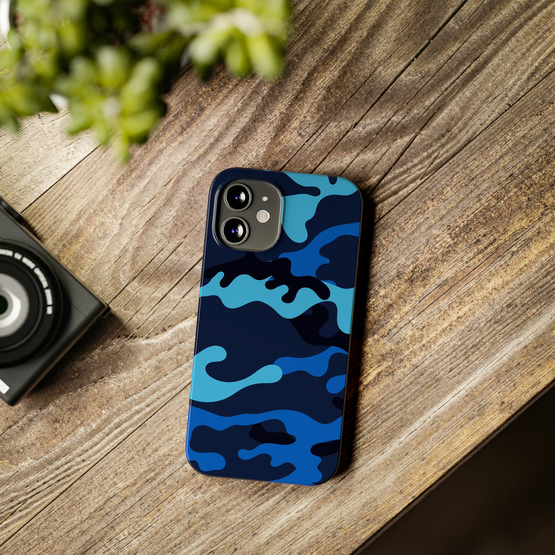 Slim Cute Phone Cases for Iphone - | iPhone 15 Case | iPhone 15 Pro Max Case, Iphone 14 Case, Iphone 14 Pro Max, Iphone 13, Blue Camouflage - Studio40ParkLane