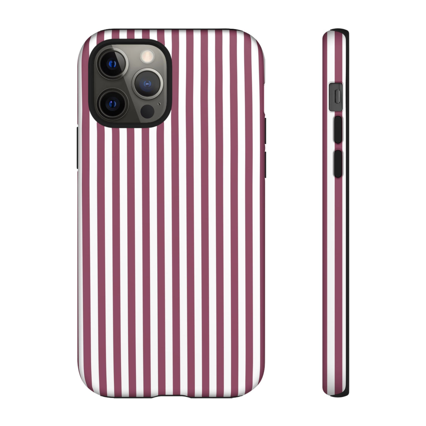 Tough Premium Old Claret Stripes Phone Case Gift for Her - For Apple iPhone 16 Pro Max 16e iPhone 15 Pro iPhone Iphone 14 Plus 13 Pro 12 SE XR - Studio40ParkLane