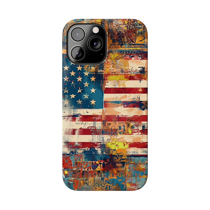 Slim Cute Phone Cases for Iphone | iPhone 15 Case | iPhone 15 Pro Max Case, Iphone 14, Iphone 14 Pro Max, Iphone 13, US Flag Abstract - Studio40ParkLane