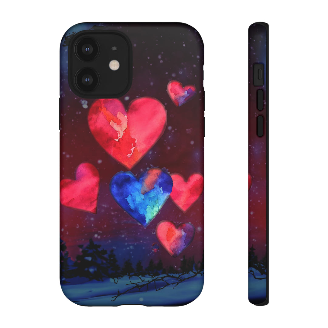 Cute IPhone Case | Rising Heart Love Night, iPhone 15 Case | iPhone 15 Pro Case, Iphone 14 Case, Iphone 14 Pro Max Case, Iphone 13 Case - Studio40ParkLane