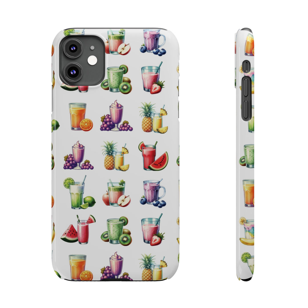 Slim Cute Phone Cases for Iphone - | iPhone 15 Case | iPhone 15 Pro Max Case, Iphone 14 Case, Iphone 14 Pro Max, Iphone 13, Tropical Summer Fruit Cocktail - Studio40ParkLane