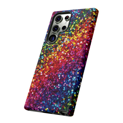 Faux Chic Play on Glitter Effect Cute Phone Case, for IPhone 16 pro Max | Iphone 15, Iphone 14, IPhone 13 Case, 11 8 7, Samsung Galaxy S24, S23, S22, S21, 2 Layer Protection