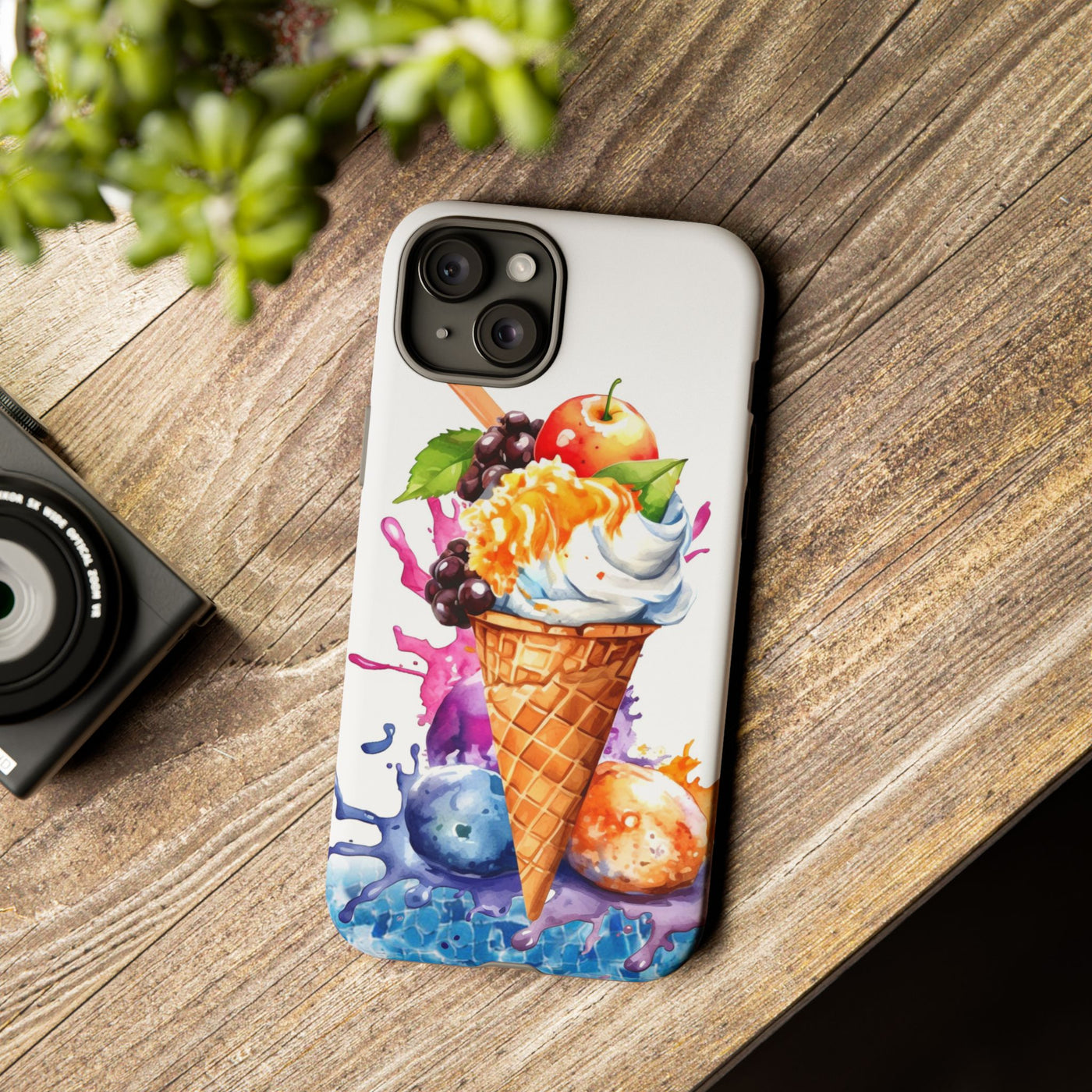 Impact Resistant, Summer Ice Cream Cone, Cute Phone Cases for Samsung S24, S23, S22, S21, IPhone 15 pro Iphone 14 pro Iphone 13 IPhone 12 Iphone 11