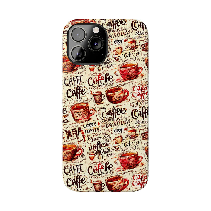 Slim Cute Phone Cases for Iphone - | iPhone 15 Case | iPhone 15 Pro Max Case, Iphone 14 Case, Iphone 14 Pro Max, Iphone 13, Paris Coffee Cup - Studio40ParkLane