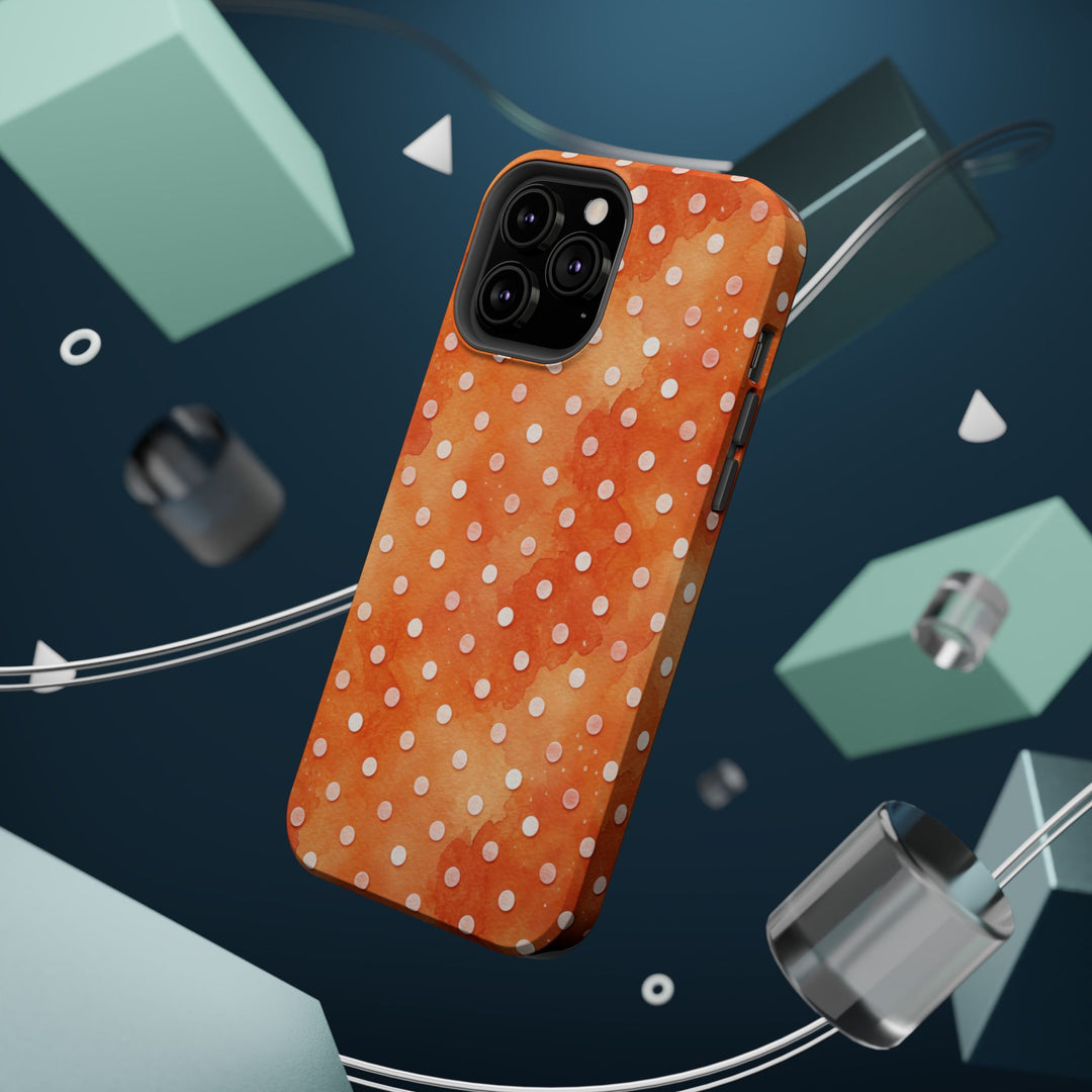 Aesthetic Tough Magsafe Orange Polka Dots Phone Case - For iPhone 17 Pro Max iPhone 16 Pro iPhone 15 Iphone 14 Plus 13 Pro 12 11 10 XR - Studio40ParkLane