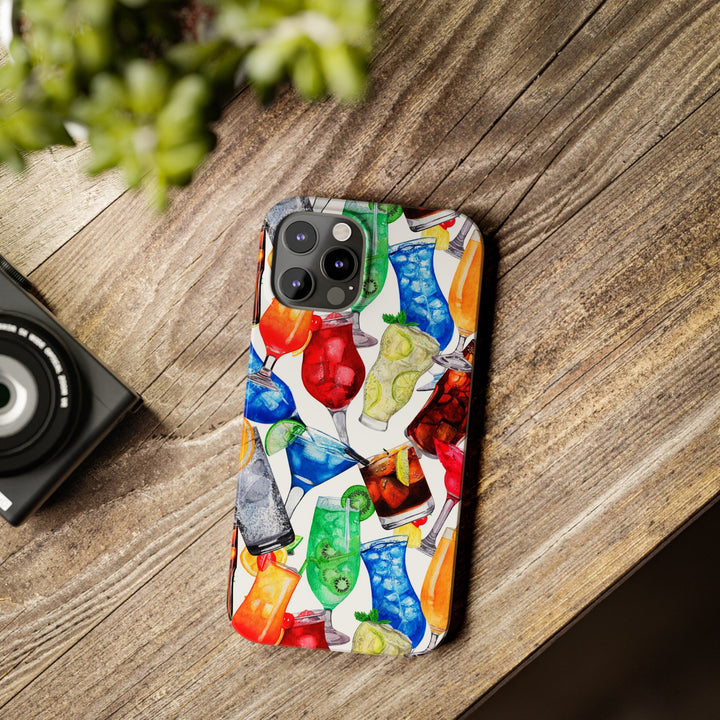 Slim Cute Phone Cases for Iphone - | iPhone 15 Case | iPhone 15 Pro Max Case, Iphone 14 Case, Iphone 14 Pro Max, Iphone 13, Summer Fruit Cocktail - Studio40ParkLane