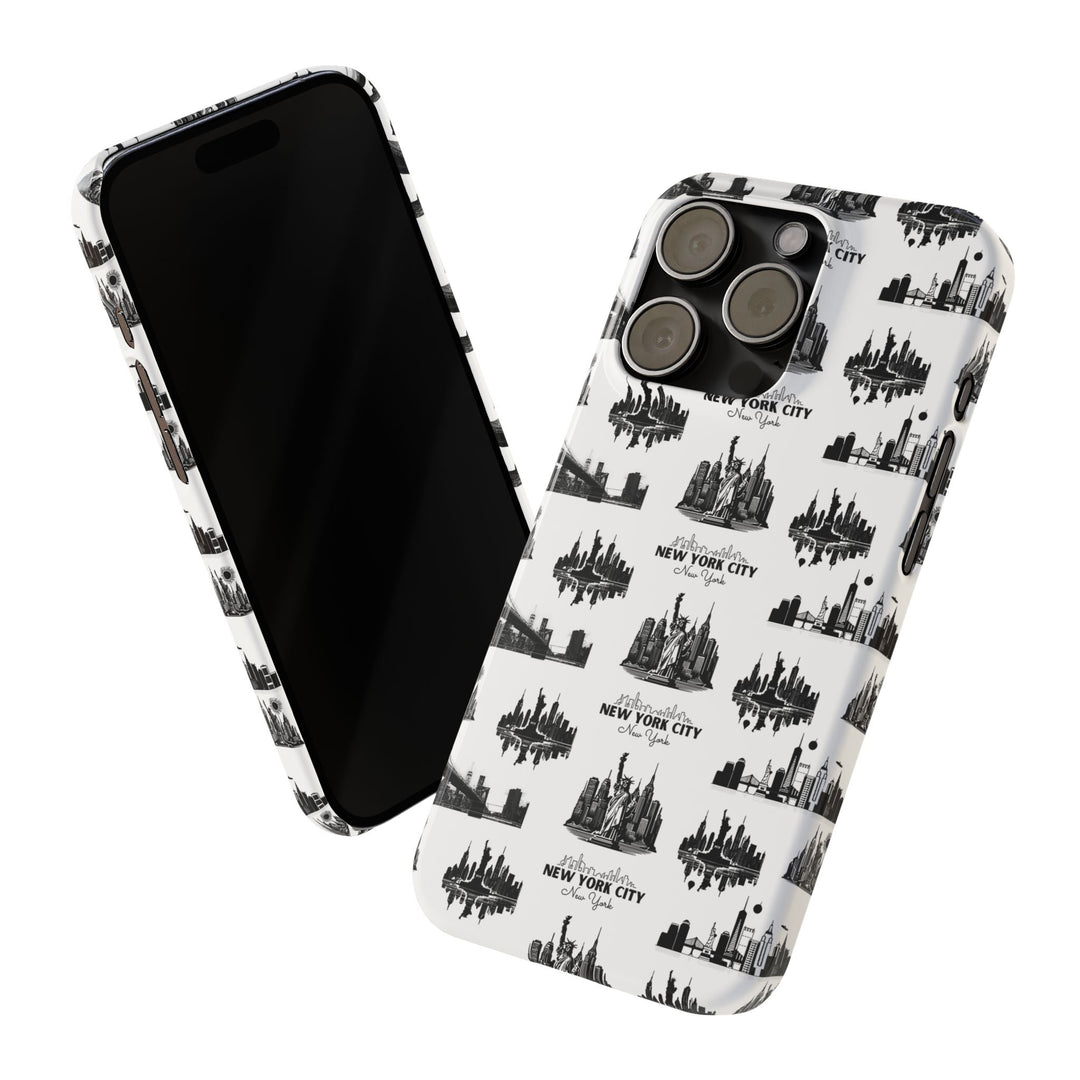 Slim New York Skyline Collage Coquette Gift for Her Cute Phone Cases for Iphone 16 Pro Max | iPhone 15 Case | iPhone 15 Pro Max Case, Iphone 14, Iphone 14 Pro Max, Iphone 13 12 11 8 7 - Studio40ParkLane