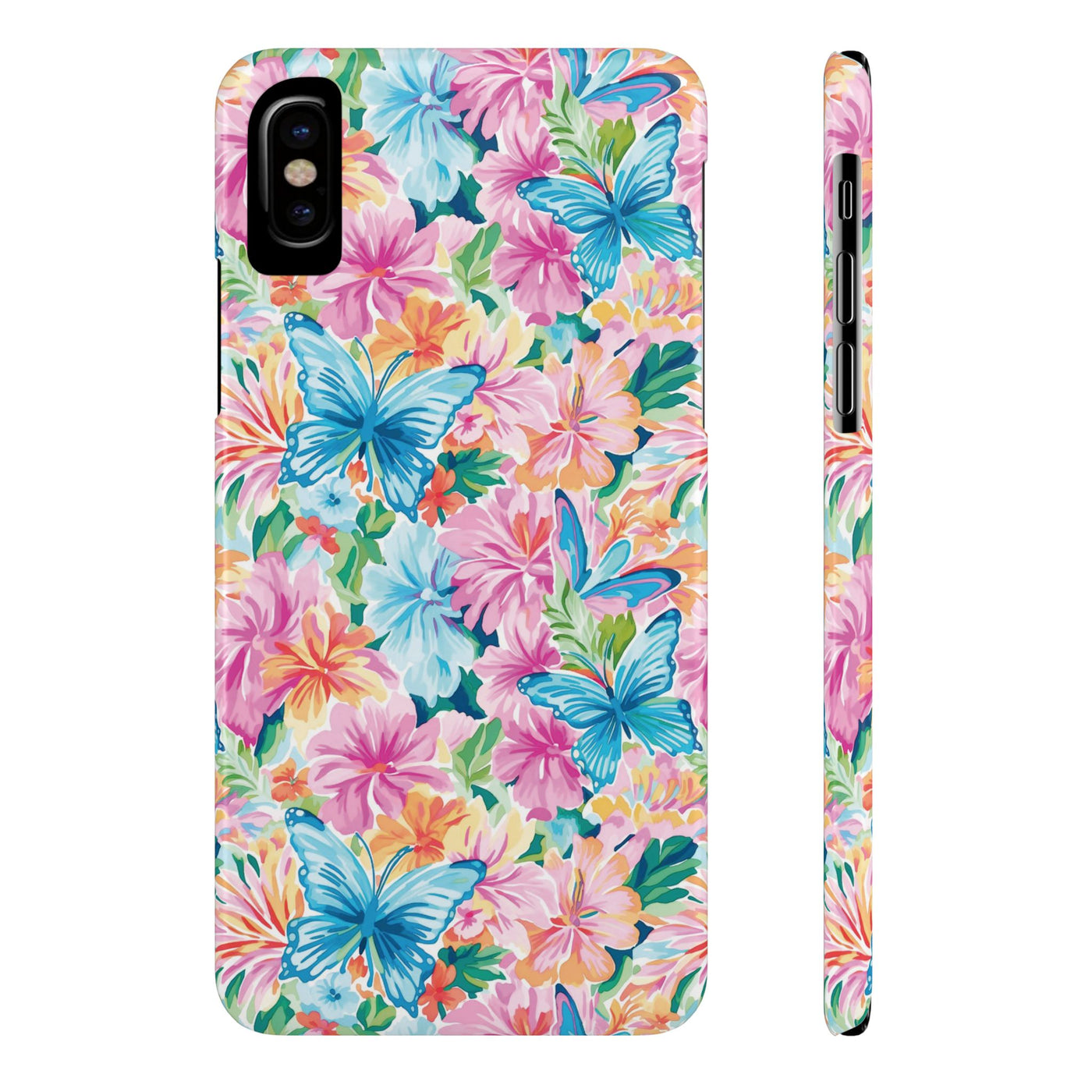 Slim Butterflies Flowers Gift for Her Cute Phone Cases for Iphone 16 Pro Max | iPhone 15 Case | iPhone 15 Pro Max Case, Iphone 14, 13, 12, 11, 10, 8, 7