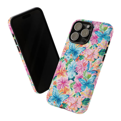 Premium Tough Butterflies Flowers Cute Phone Cases for Samsung S24, S23, S22, S21, S20, Plus and Ultra, Iphone 16 Pro Max,15, 14, 13, 12, 11, 10