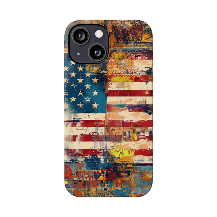 Slim Cute Phone Cases for Iphone | iPhone 15 Case | iPhone 15 Pro Max Case, Iphone 14, Iphone 14 Pro Max, Iphone 13, US Flag Abstract - Studio40ParkLane