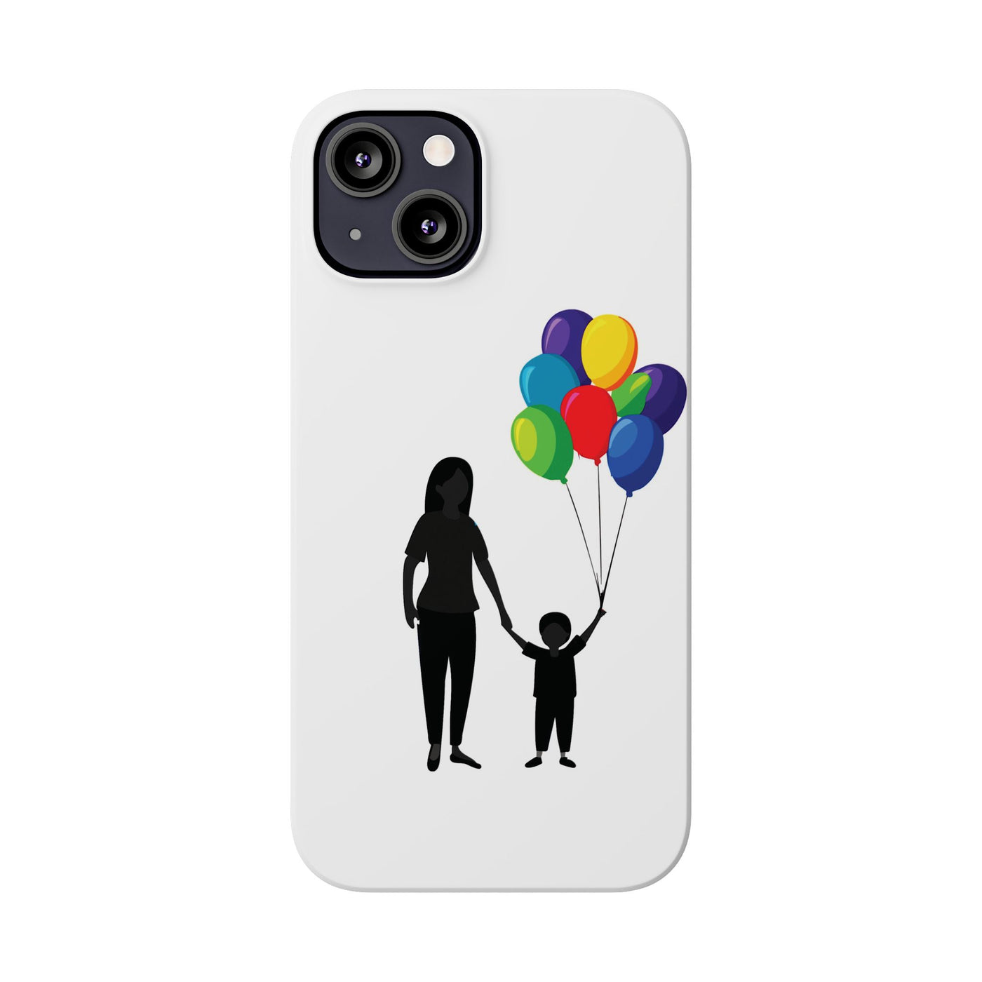 Slim Mother Child Balloons Gift for Her Cute Phone Cases for Iphone 16 Pro Max | iPhone 15 Case | iPhone 15 Pro Max Case, Iphone 14, 13, 12, 11, 10, 8, 7