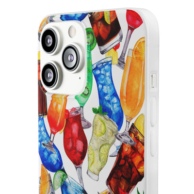 Cute Flexi Phone Cases, For Iphones and Samsung Galaxy Phones, Tropical Summer Fruit Cocktails, Galaxy S23 Phone Case, Samsung S22 Case, Samsung S21, Iphone 15, Iphone 14, Iphone 13