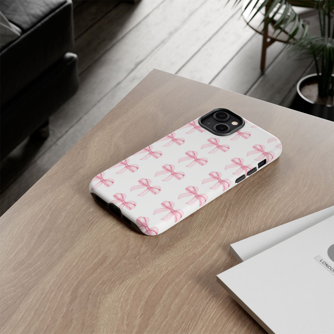 Pink Bows Cute Phone Case, for IPhone 16 Pro Max | Iphone 15, Iphone 14, IPhone 13 Case, 11 8 7, Samsung Galaxy S24, S23, S22, S21, 2 Layer Protection - Studio40ParkLane