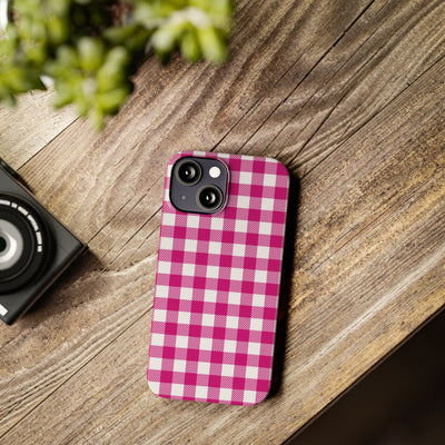 Slim Pink Gingham Gift for Her Cute Phone Cases for Iphone 16 Pro Max | iPhone 15 Case | iPhone 15 Pro Max Case, Iphone 14, 13, 12, 11, 10, 8, 7