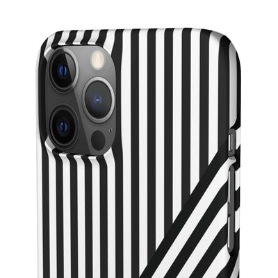Aesthetic Black White Stripes Cute Phone Case Sleek Snap - For iPhone 17 Pro Max iPhone 16 Pro iPhone 15 Iphone 14 Plus 13 Pro 12 11 10 Gift - Studio40ParkLane
