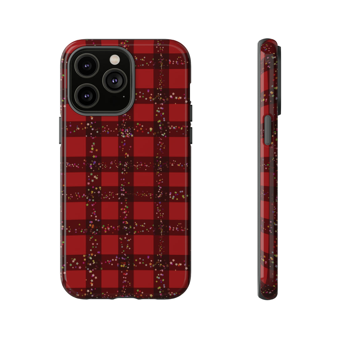 Cute IPhone Case | iPhone 15 Case | iPhone 15 Pro Max Case, Iphone 14 Case, Iphone 14 Pro Max Case IPhone Case for Art Lovers, Red Festive Plaid - Studio40ParkLane
