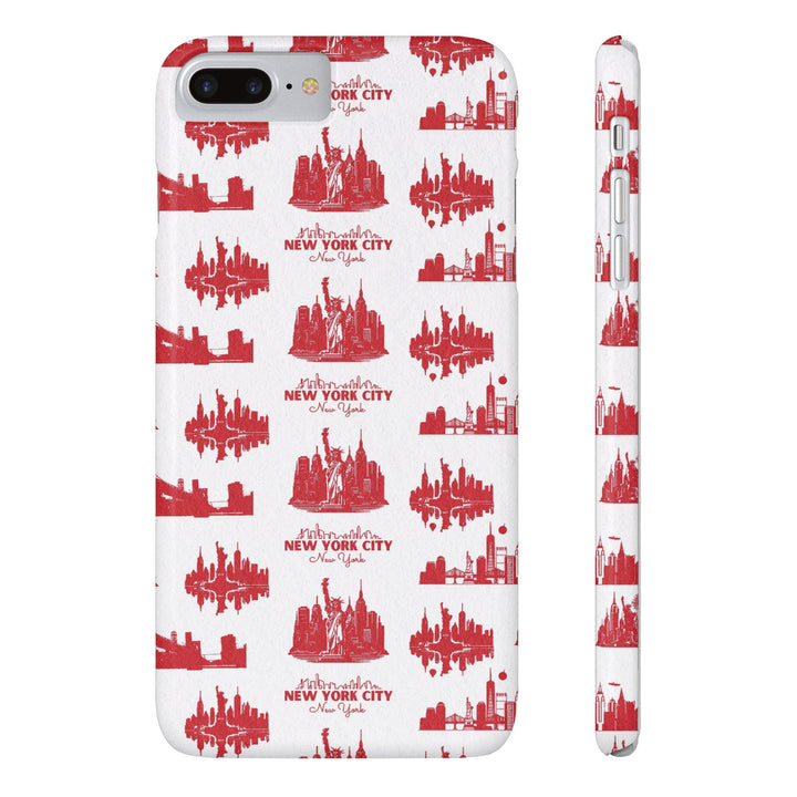 Slim New York Skyline Red Collage Coquette Gift for Her Cute Phone Cases for Iphone 16 Pro Max | iPhone 15 Case | iPhone 15 Pro Max Case, Iphone 14, Iphone 14 Pro Max, Iphone 13 12 11 8 7 - Studio40ParkLane