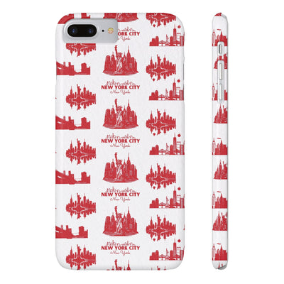 Slim New York Skyline Red Collage Coquette Gift for Her Cute Phone Cases for Iphone 16 Pro Max | iPhone 15 Case | iPhone 15 Pro Max Case, Iphone 14, Iphone 14 Pro Max, Iphone 13 12 11 8 7