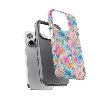 Premium Tough Butterflies Flowers Cute Phone Cases for Samsung S24, S23, S22, S21, S20, Plus and Ultra, Iphone 16 Pro Max,15, 14, 13, 12, 11, 10