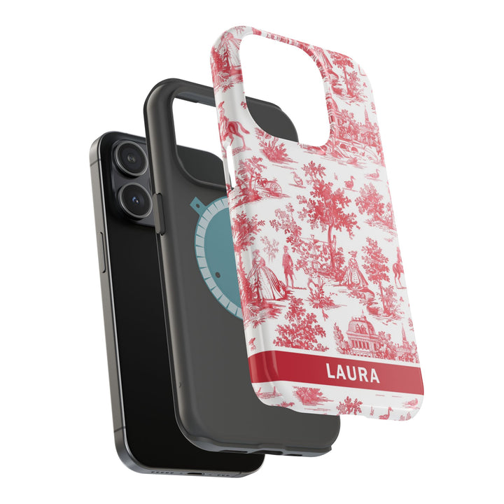 Magsafe French Toile Personalized Initial Custom Gift for Her Cute Phone Cases for Iphone 16 Pro Max | iPhone 15 Case | iPhone 15 Pro Max Case, Iphone 14, 13, 12, 11, 10, 8, 7 - Studio40ParkLane