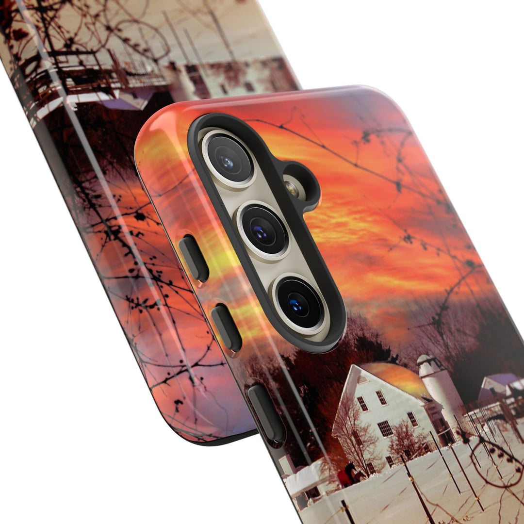 Impact Resistant, Winter Sunset Cute Phone Cases for Samsung S24, S23, S22, S21, IPhone 15 pro Iphone 14 pro Iphone 13 IPhone 12 Iphone 11 - Studio40ParkLane