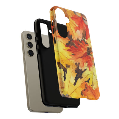 Impact Resistant, Fall Leaves, Cute Phone Cases for Samsung S24, S23, S22, S21, IPhone 15 pro Iphone 14 pro Iphone 13 IPhone 12 Iphone 11