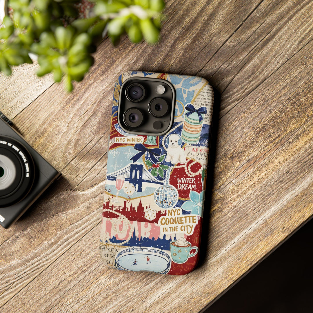 New York Winter Coquette Collage Tough Premium Phone Case - For iPhone 17 Pro Max iPhone 16 Pro iPhone 15 Iphone 14 Plus 13 Pro 12 11 10 XR