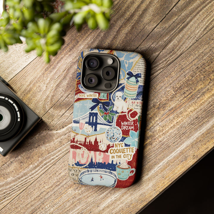 New York Winter Coquette Collage Tough Premium Phone Case - For iPhone 17 Pro Max iPhone 16 Pro iPhone 15 Iphone 14 Plus 13 Pro 12 11 10 XR