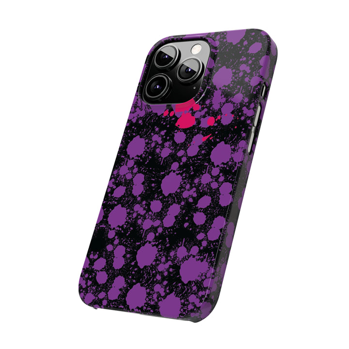 Slim Cute Phone Cases for Iphone - | iPhone 15 Case | iPhone 15 Pro Max Case, Iphone 14 Case, Iphone 14 Pro Max, Iphone 13, Purple Pink Paint Blots Splash - Studio40ParkLane