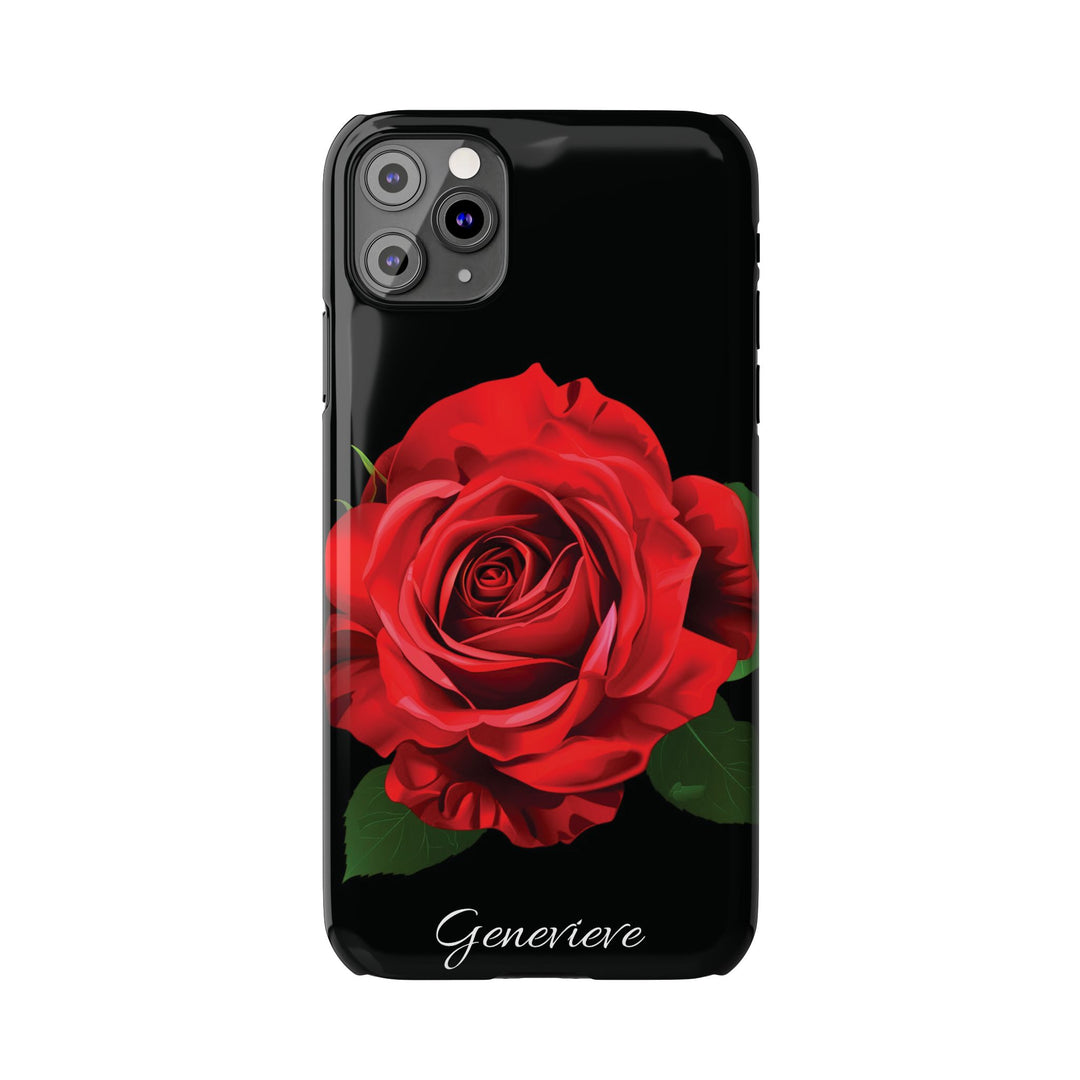 Slim Custom Personalized Red Rose Flowers Gift for Her Cute Phone Cases for Iphone 16 Pro Max | iPhone 15 Case | iPhone 15 Pro Max Case, Iphone 14, Iphone 14 Pro Max, Iphone 13 12 11 8 7 - Studio40ParkLane