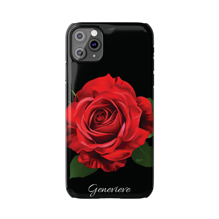 Slim Custom Personalized Red Rose Flowers Gift for Her Cute Phone Cases for Iphone 16 Pro Max | iPhone 15 Case | iPhone 15 Pro Max Case, Iphone 14, Iphone 14 Pro Max, Iphone 13 12 11 8 7 - Studio40ParkLane