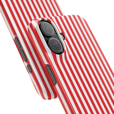 Slim Full Red Striped Cute Phone Case for Iphone 16 - | iPhone 15 Pro Max Case | iPhone 14 Case Iphone 13 12 11 10 9 8 7 XS X Gift for Her - Studio40ParkLane