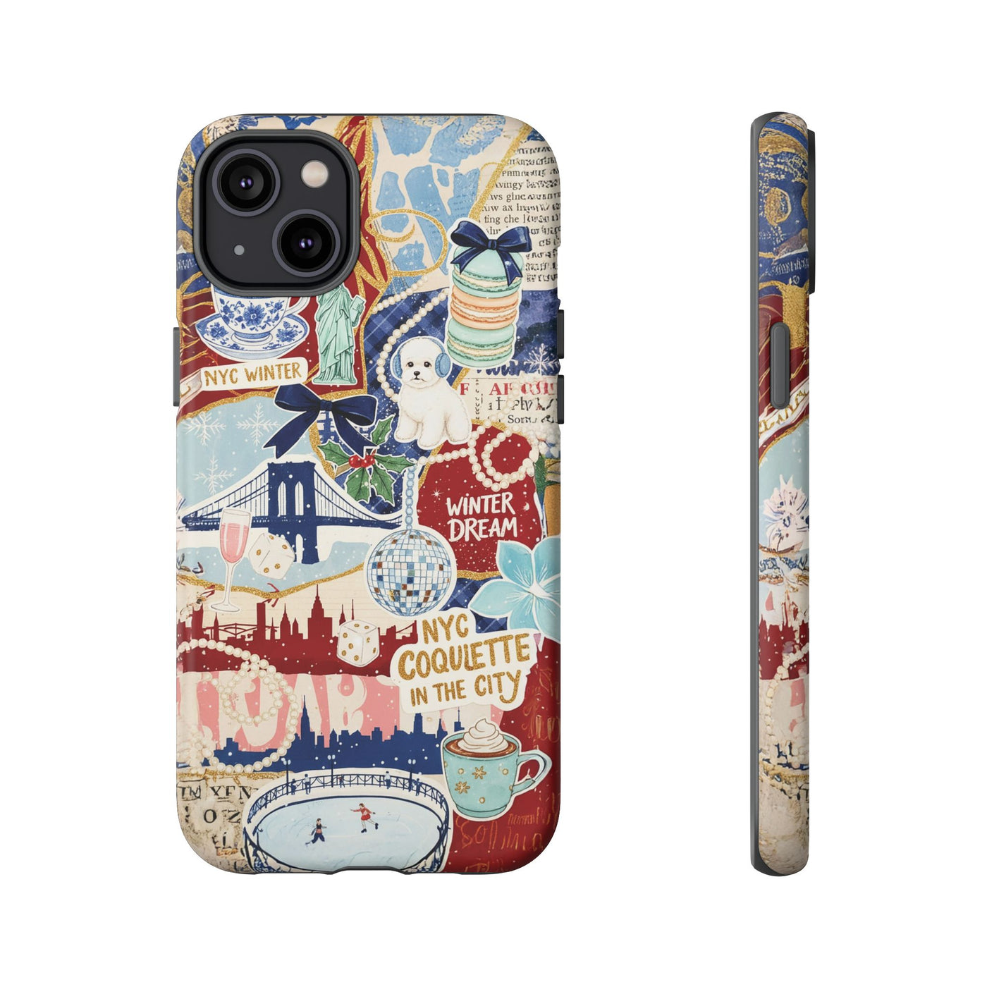 New York Winter Coquette Collage Tough Premium Phone Case - For iPhone 17 Pro Max iPhone 16 Pro iPhone 15 Iphone 14 Plus 13 Pro 12 11 10 XR