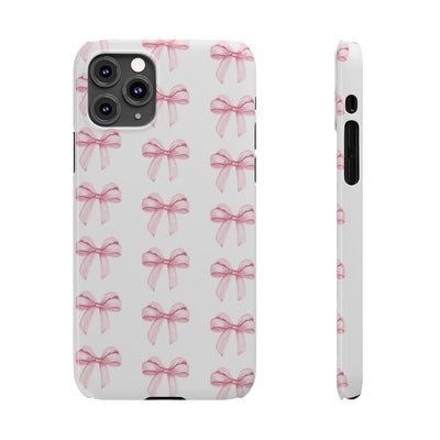 Slim Pink Bows Cute Phone Cases for Iphone 16 Pro Max | iPhone 15 Case | iPhone 15 Pro Max Case, Iphone 14, Iphone 14 Pro Max, Iphone 13 12 11 8 7