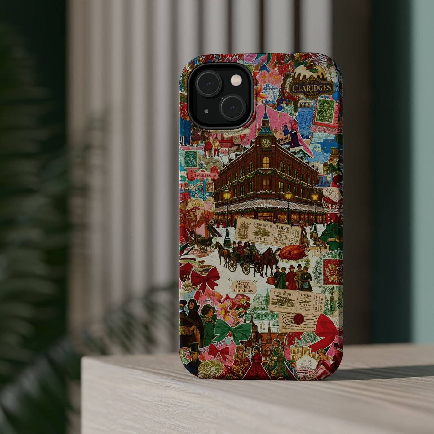 Aesthetic Tough Magsafe London Coquette Collage Phone Case - For iPhone 17 Pro Max iPhone 16 Pro iPhone 15 Iphone 14 Plus 13 Pro 12 11 10 - Studio40ParkLane