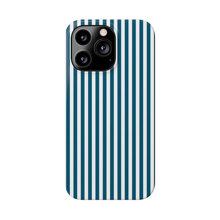 Slim Teal Blue Striped Cute Phone Case for Iphone 16 - | iPhone 15 Pro Max Case | iPhone 14 Case Iphone 13 12 11 10 9 8 7 X XS Gift for Her - Studio40ParkLane