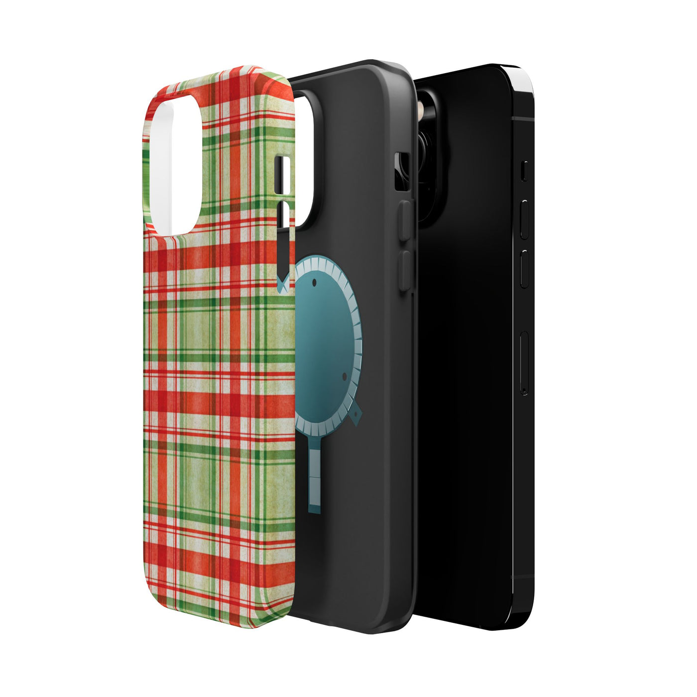Aesthetic Tough Magsafe Red Green Checkered Phone Case - For iPhone 17 Pro Max iPhone 16 Pro iPhone 15 Iphone 14 Plus 13 Pro 12 11 10 - Studio40ParkLane