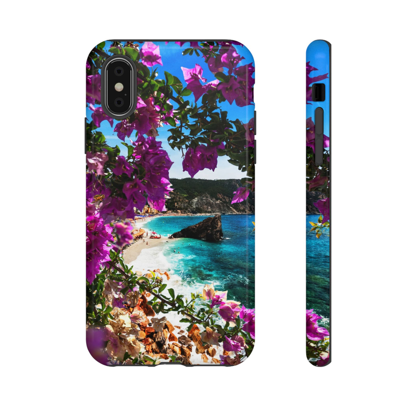 Impact Resistant, Bougainvillea Seaview, Cute Phone Cases for Samsung S24, S23, S22, S21, IPhone 15 pro Iphone 14 pro Iphone 13 IPhone 12 Iphone 11