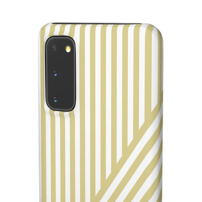 Aesthetic Yellow Beige Stripes Cute Phone Case Sleek Snap - For iPhone 17 Pro Max iPhone 16 Pro iPhone 15 Iphone 14 Plus 13 Pro 12 11 10 Gift