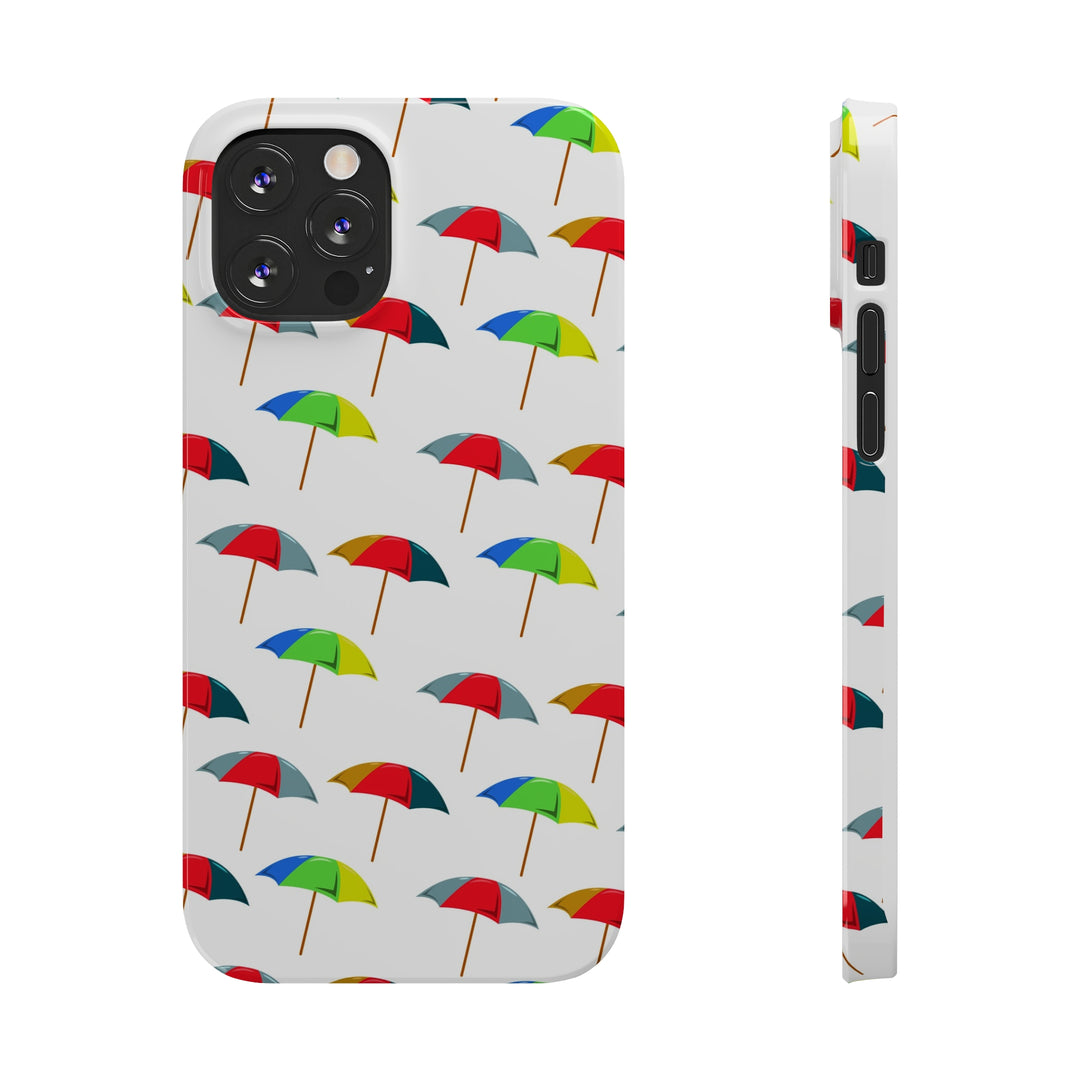 Slim Cute Phone Cases for Iphone - | iPhone 15 Case | iPhone 15 Pro Max Case, Iphone 14 Case, Iphone 14 Pro Max, Iphone 13, Colorful Beach Parasol - Studio40ParkLane