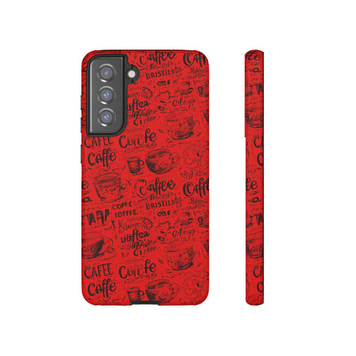Cute Samsung Phone Case | Aesthetic Samsung Phone Case | Galaxy S23, S22, S21, S20 | Red Black Coffee, Protective Phone Case - Studio40ParkLane