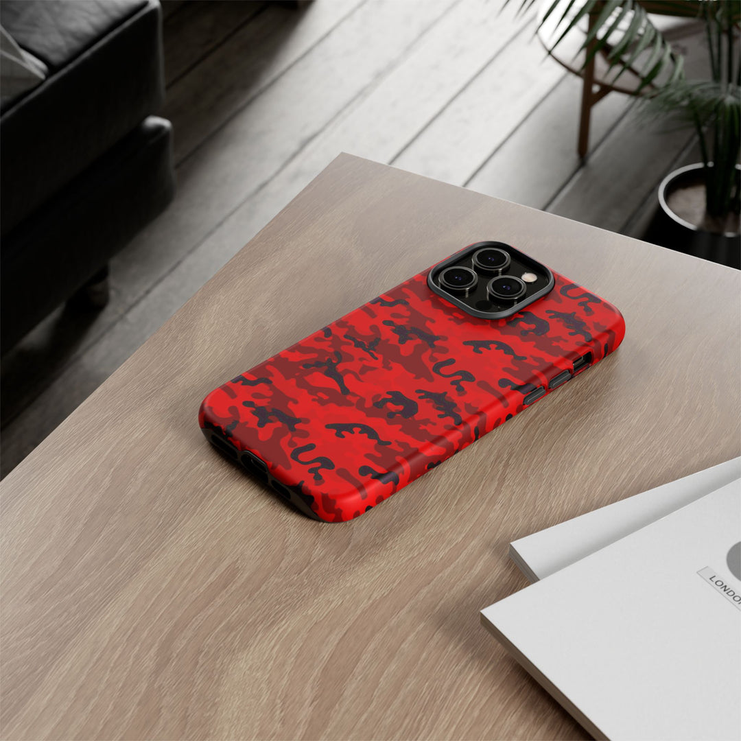 Impact Resistant, Red Camo Camouflage, Cute Phone Cases for Samsung S24, S23, S22, S21, IPhone 15 pro Iphone 14 pro Iphone 13 IPhone 12 Iphone 11 - Studio40ParkLane